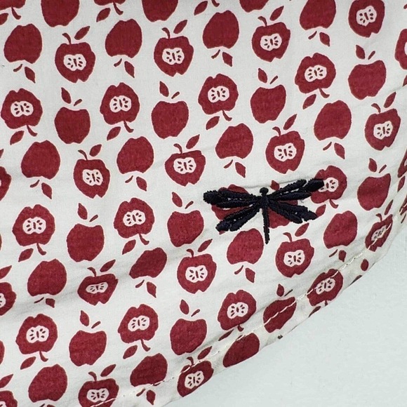 Talbots Button Down Shirt Novelty Print Apple Size 14 P Teacher Cotton LS - Picture 4 of 11